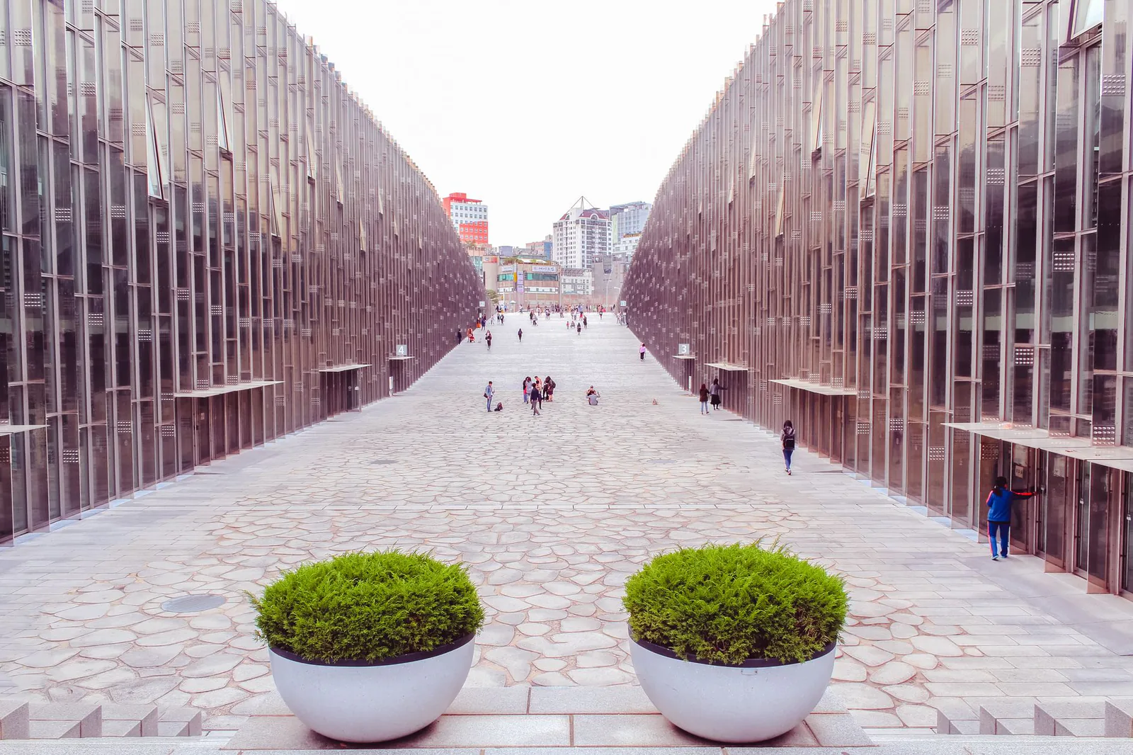 Modern university campus architecture in Seoul, South Korea